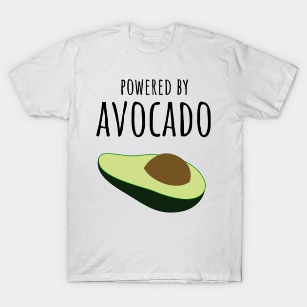 Powered By Avocado T-Shirt by PinkPandaPress